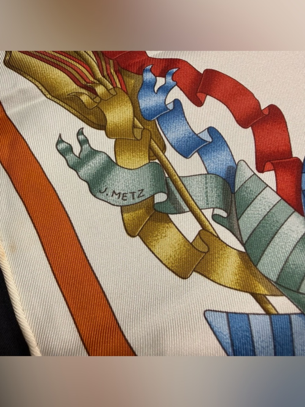 Hermes Silk Scarf Les Girouettes Wind Spinner Weather Vane Pinwheel Green White - Picture 8 of 12